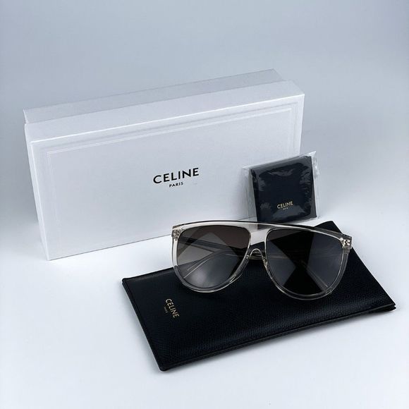 NEW CELINE CL40006F 72F Shiny Light Pink Gradient Brown  Pilot Women Sunglasses - Picture 10 of 11